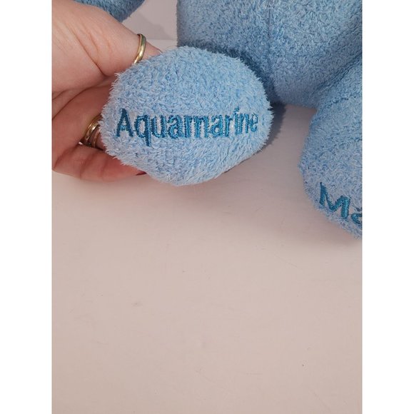 Vtg The Petting Zoo Aquamarine March Teddy Bear Plush Stuffed Animal PVC Pellets - Picture 8 of 8